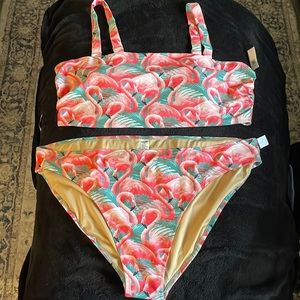 NWT Old Navy Pink and Green Flamingos 2 pc Bikini size 4x